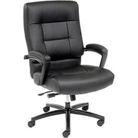 GLOBAL INDUSTRIAL Big & Tall Task Chair with High Back, Leather, Black 238524